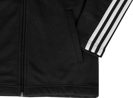 Bluza dla dzieci adidas Essentials 3-Stripes Full-Zip Hoodie czarna IC3634